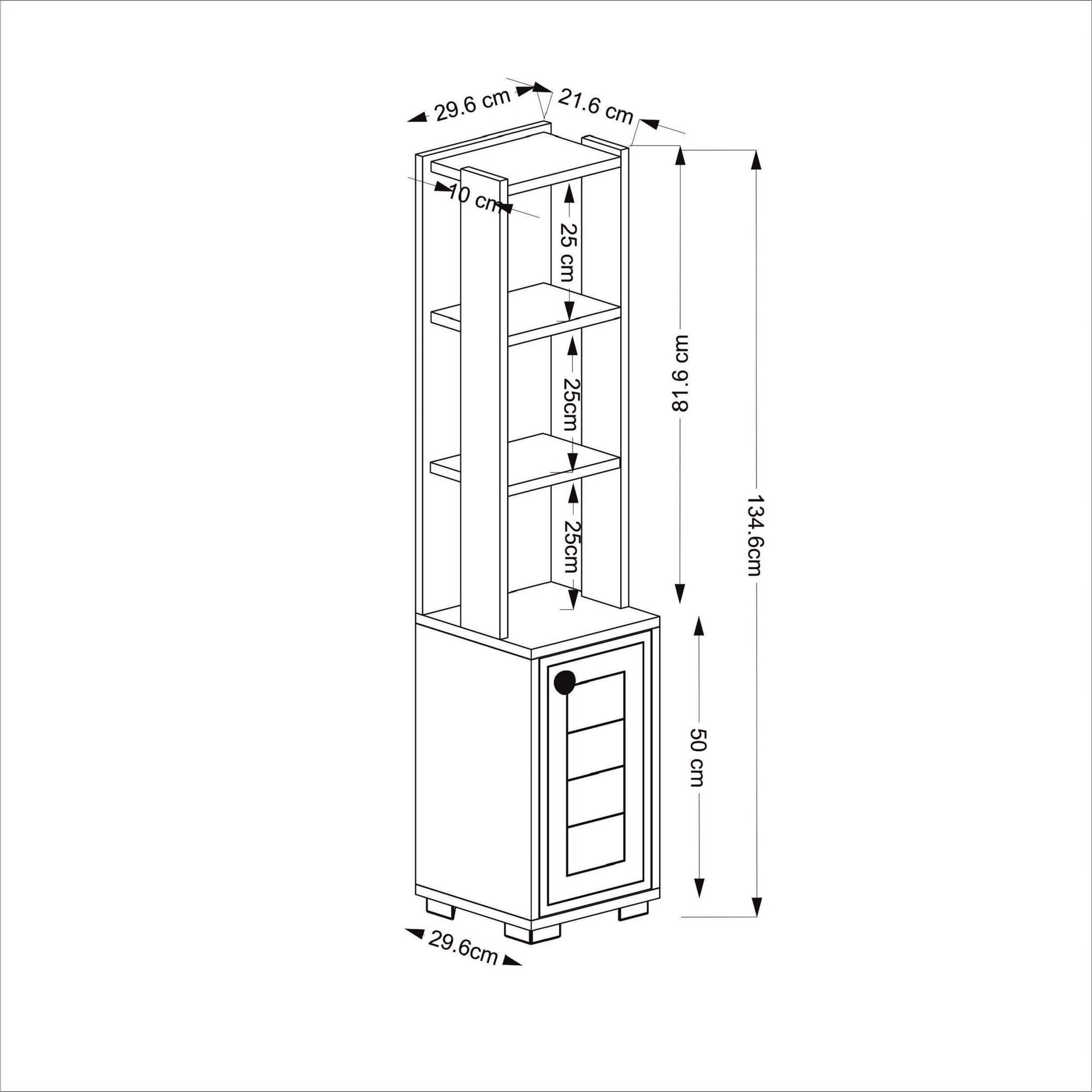 Hanah Home Bookshelf, Bianco Antracite, Taglia Unica