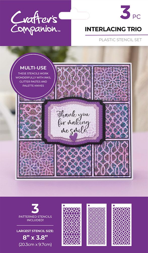 Crafters Companion - Stencil Set - Interlacing Trio