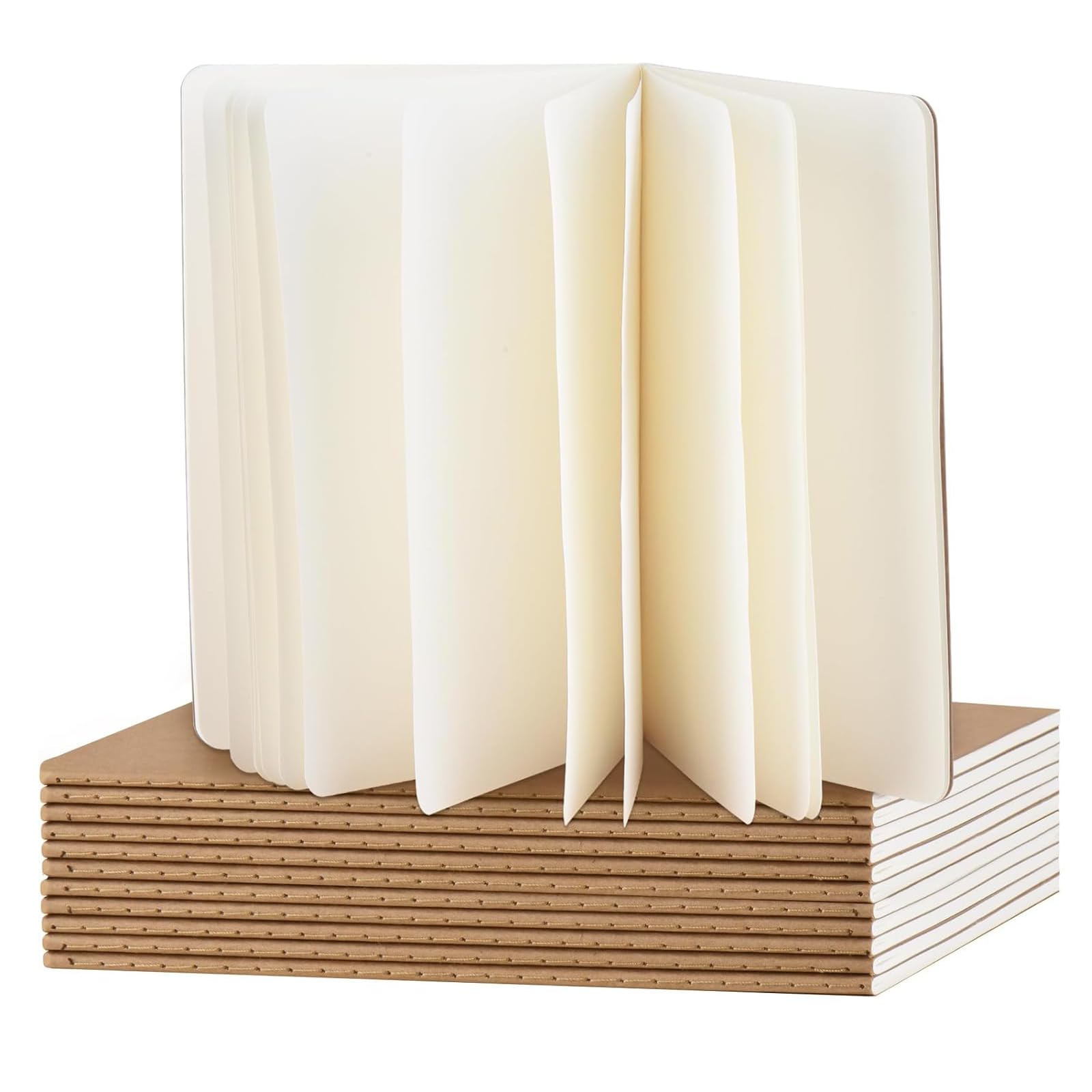 Adri 100 Cuadernos A5 lisos kraft, Páginas Blancas, Libretas de Notas para Escritura, Dibujo, Notebooks, Diario, Bloc de Notas, Escolar, Regalo, para Niños, Estudiantes.