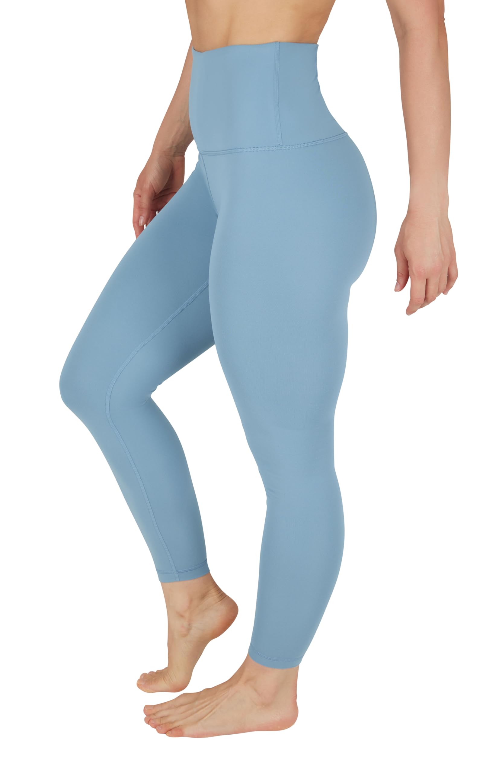 Yogalicious Women's Smoke Blue 25 Super High Waist Legging Squat Proof Buttery Soft Workout Yoga Pant, ", Large