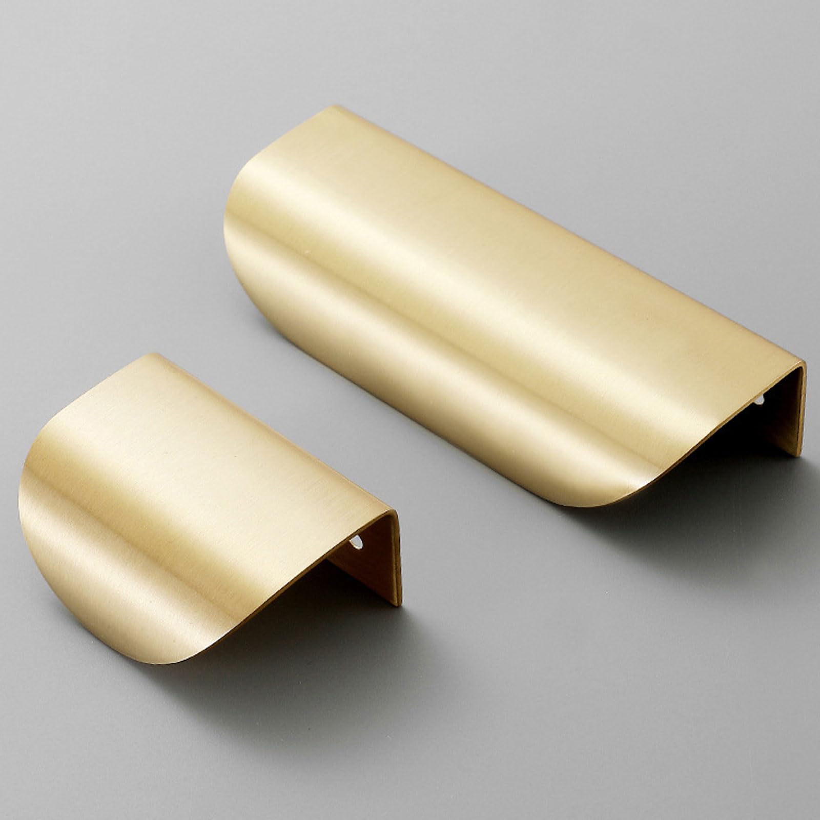 Möbelgriffe Schubladengriff Schrankgriffe Cupboard Handles Messing Gold Schrankgriffe,Moderne Küchengriffe Gebogener Türgriff Verdeckter Profilgriff Geeignet für Schränke,Schubladen