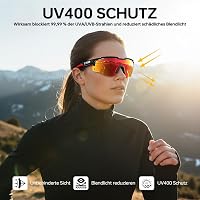 Ochelari de soare sport pentru ciclism X-TIGER cu protecție UV400, ramă TR90, 5 lentile interschimbabile, pentru bărbați și femei, cu bandă reglabilă și brațe cu fixare după ureche 2