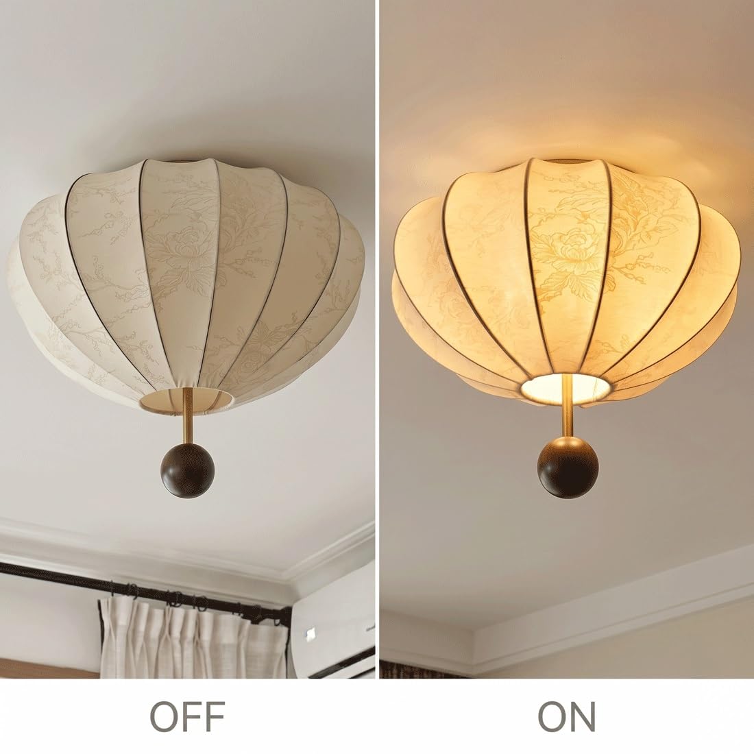 Francuska lampa sufitowa z tkaniny z połowy wieku, orientalna lampa podtynkowa Zen z dekoracją z litego drewna, oświetlenie w stylu art deco, do sypialni, salonu, gabinetu, przedszkola, przedpokoju