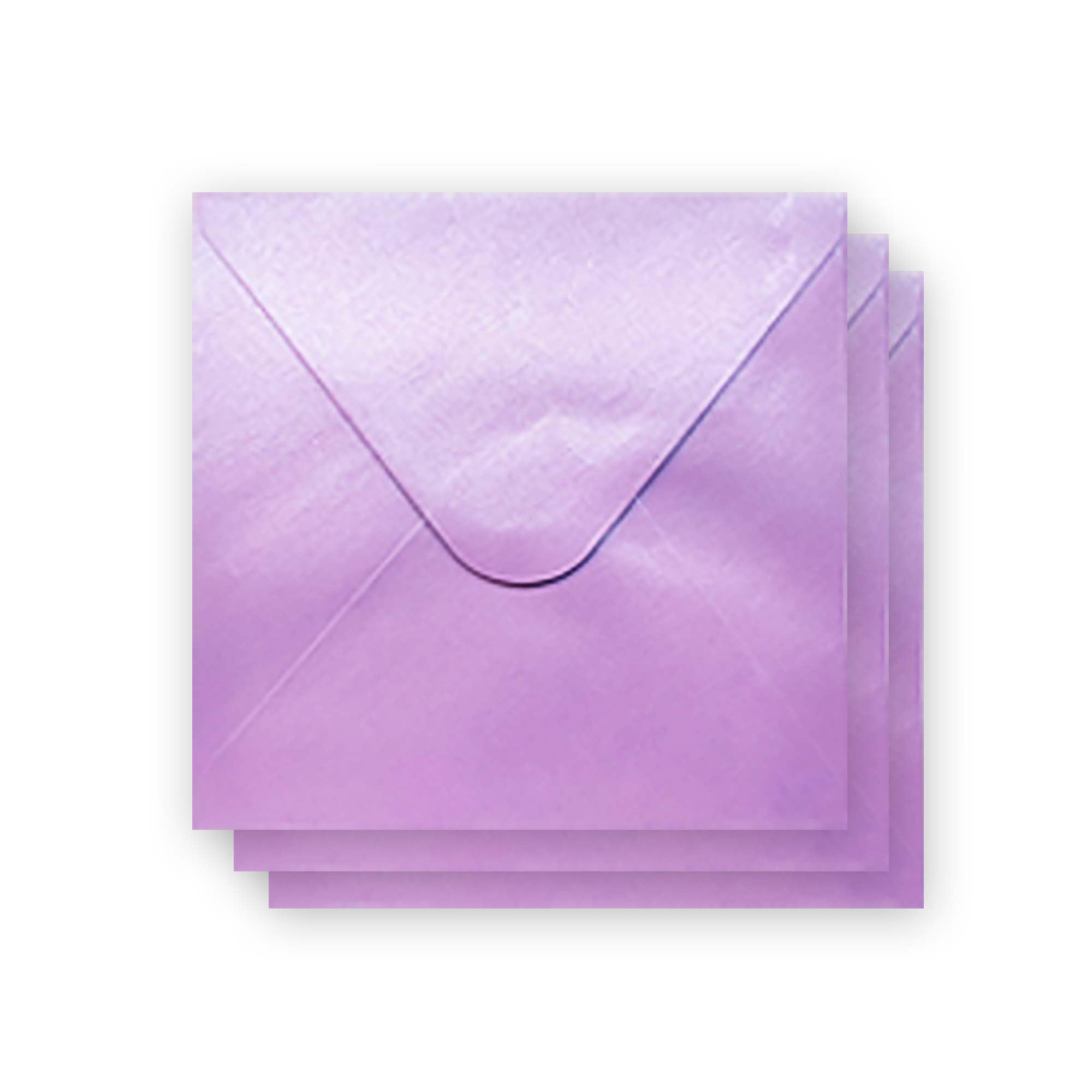 10 Pack - 6x6 Inch (155x155mm) Purple Square Shimmer Envelopes, Available in Different Colours– 100 GSM Metallic, Pearlescent Envelopes for Greeting Cards, Wedding Invitations and Art & Crafts