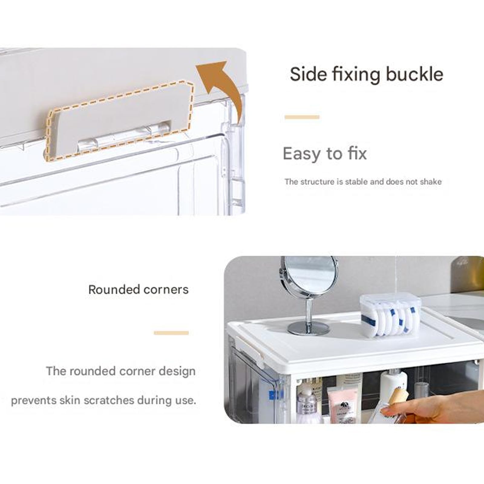 Armoire escamotable Boîte de rangement moderne avec serrure attrayante Plan pliable pour chambre à coucher Salon Planificateur ABS Armoire ABS avec attrayant pour la maison Planificateur de stockage