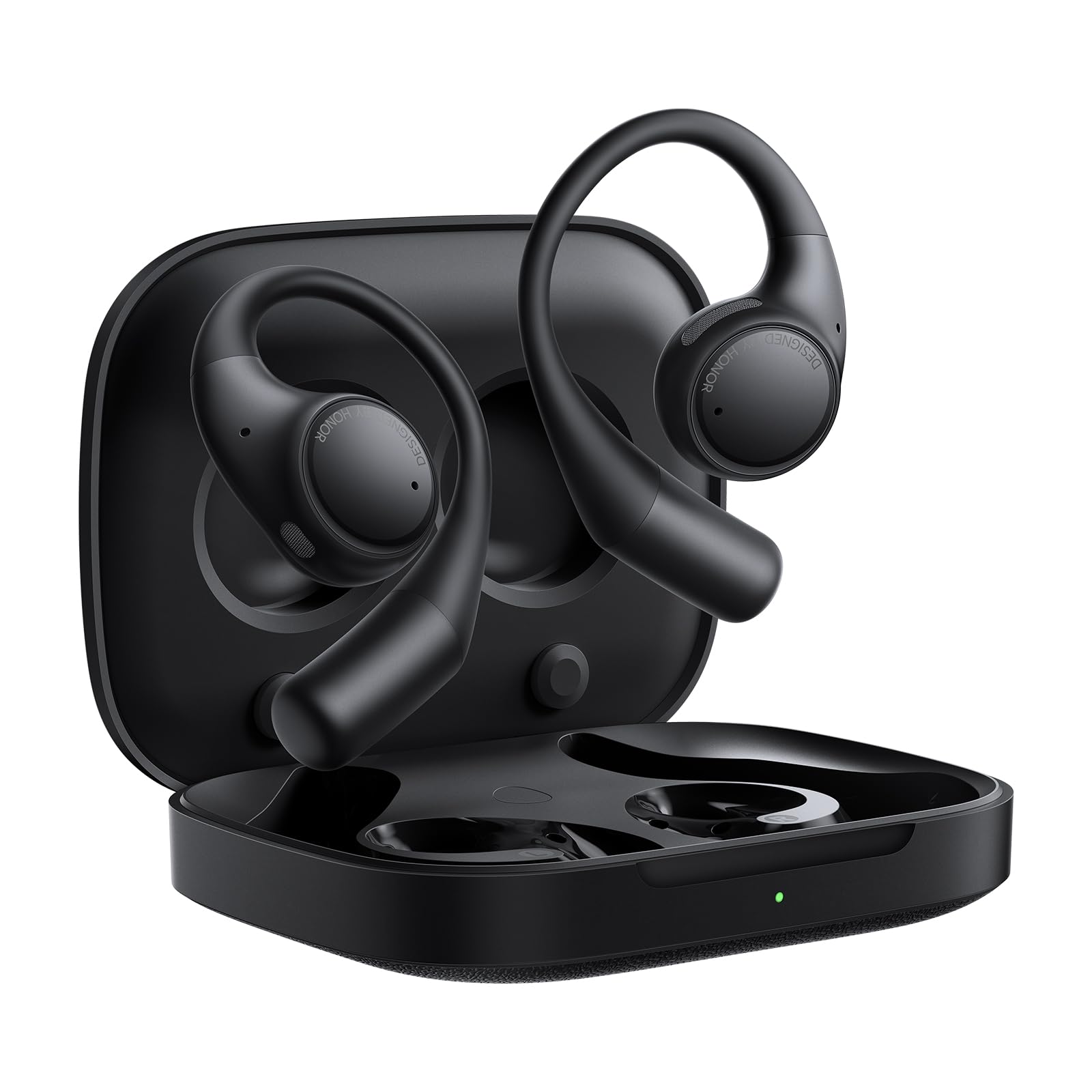 HONOR Earbuds Open Auricolari True Wireless con AI Live Translation, 3-Mic ANC Noise Cancelling Wireless Headphones, Bluetooth Headphones IP54 Waterproof 22H Battery Life, Android/iOS,Nero