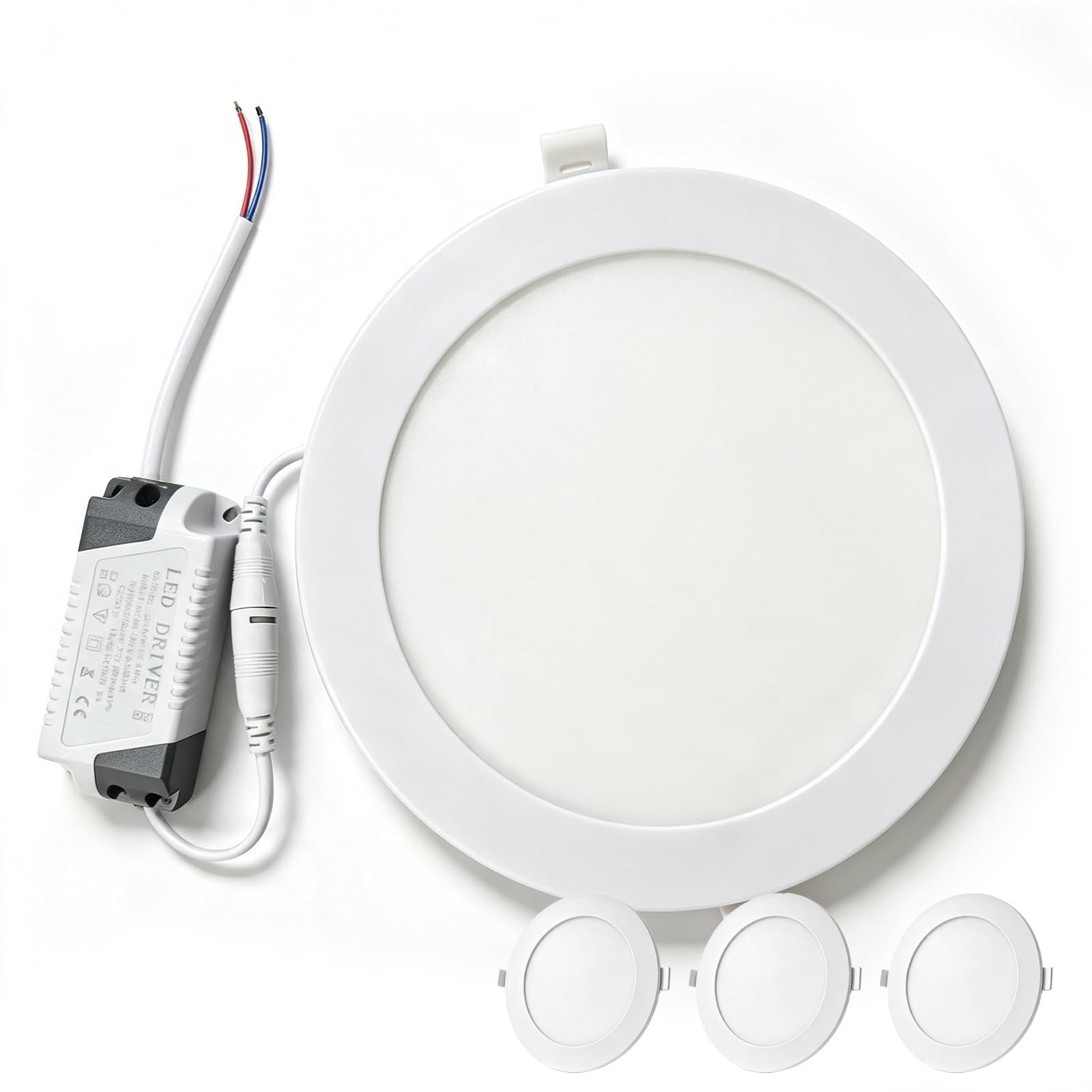 TQQEPOOL Ultra Slim 0.4" Thick LED Recessed Ceiling Light with Junction Box