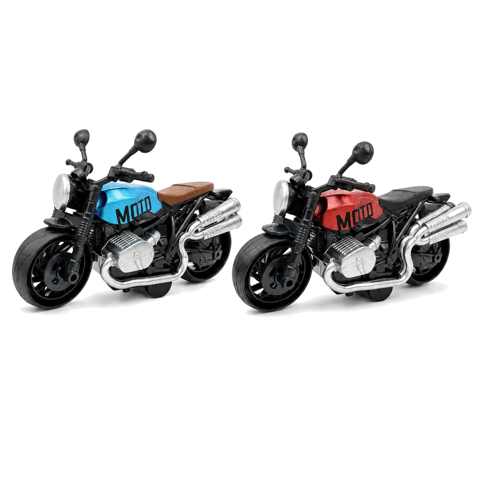 Poivgew 2PCS Tool Motorbike Set, Pull-Back Action Mechanism, Collector Display Piece, Travel Entertainment