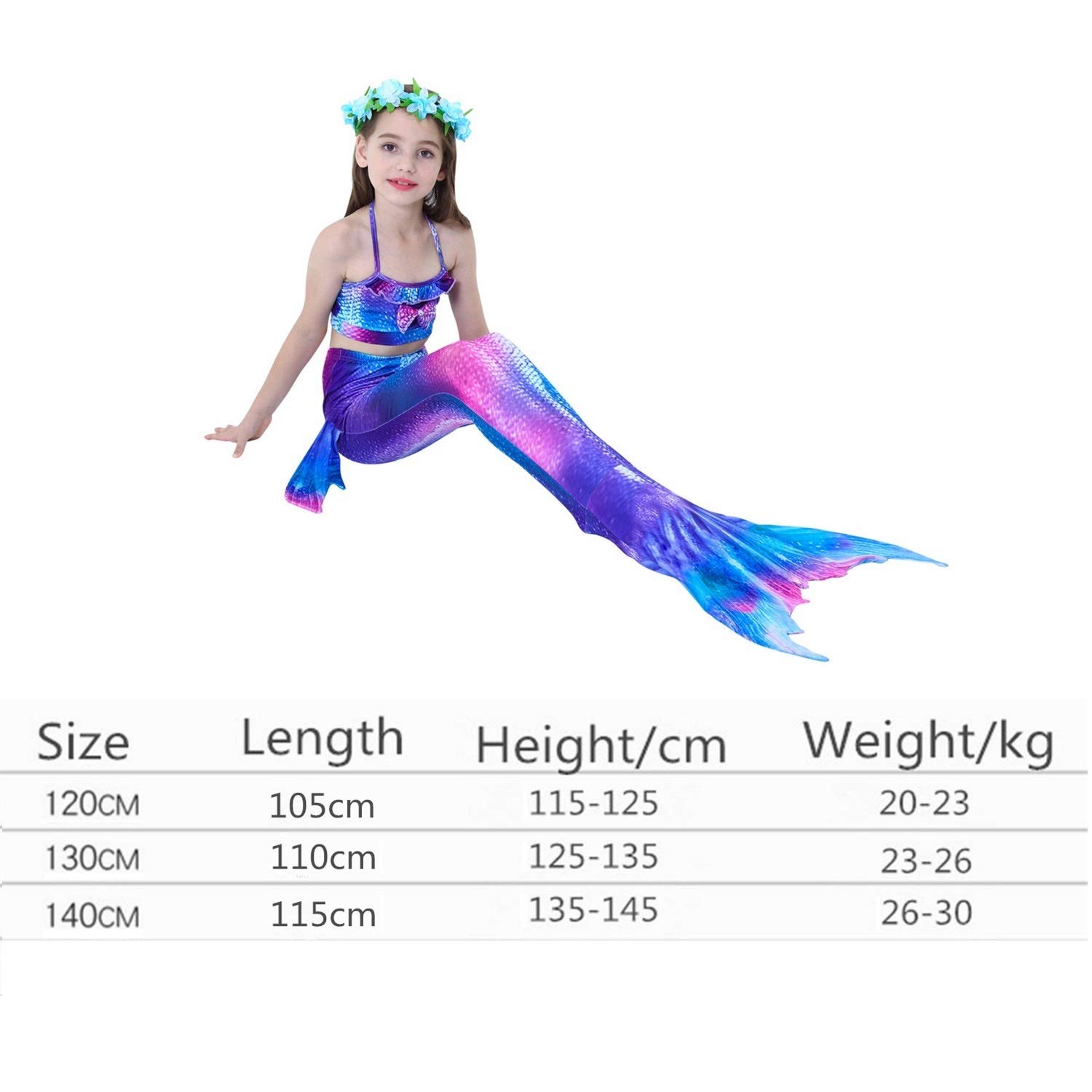 Girl Swimsuit Set Girls Mermaid Tail Swimsuit Bikini Bathing Swimwear