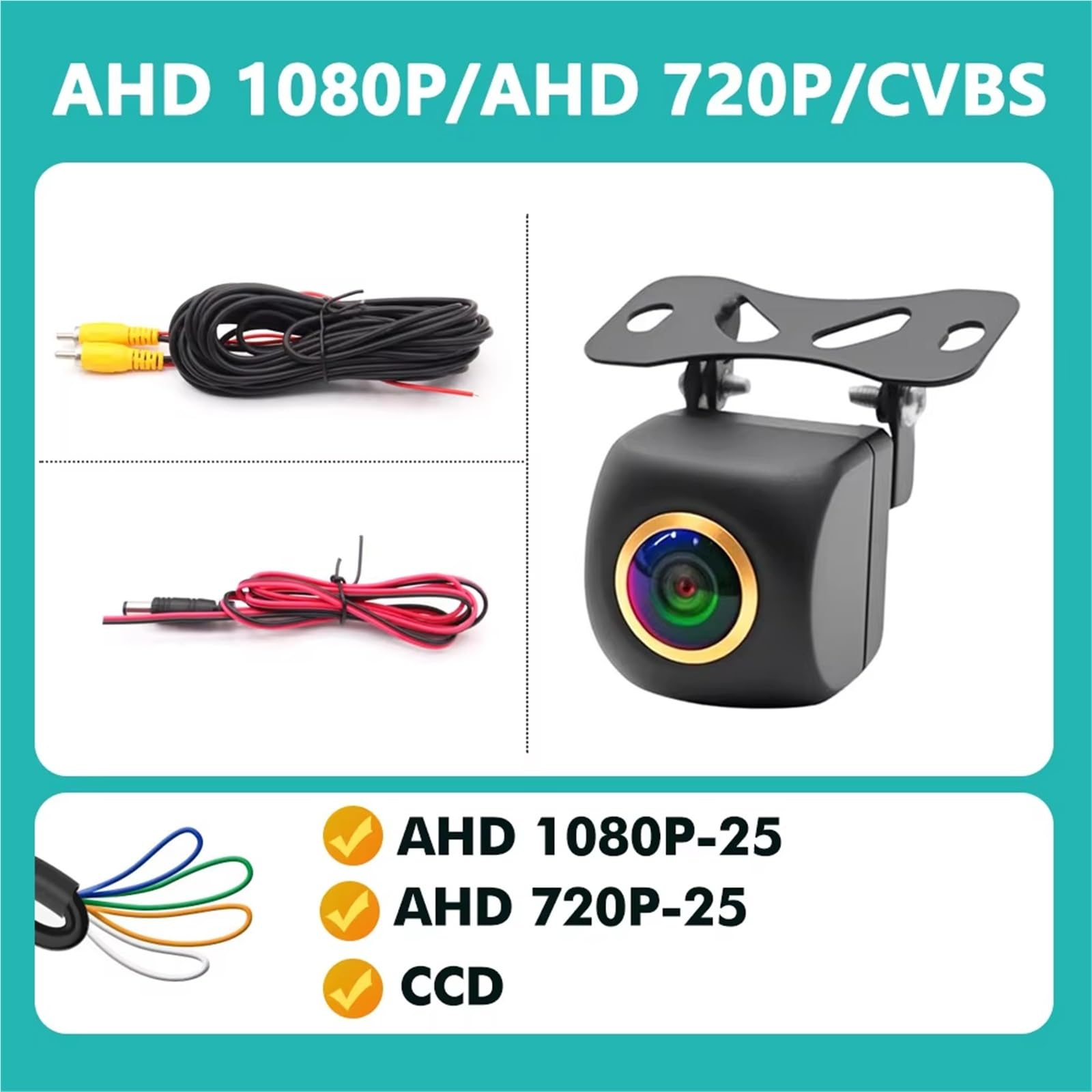 Ricambi auto CVBS Telecamera Veicolo Con Obiettivo Fisheye 170 Gradi Linea Parcheggio Con Retromarcia Automatica Impermeabile Notturna Full HD Mirino per auto(AHD 1080P 720P CCD)