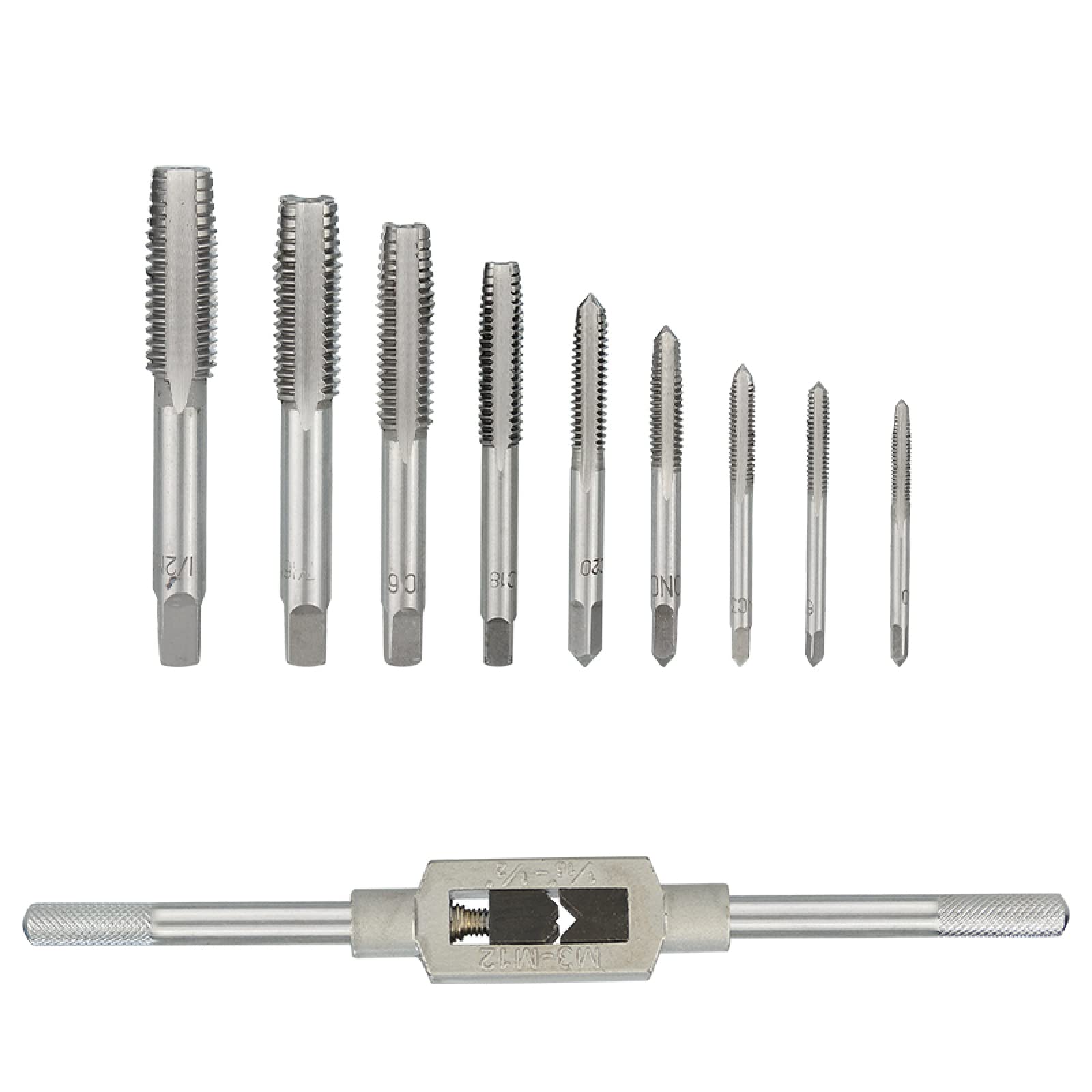 Juego de machos y terrajas de roscar Imperial, 20 Piezas, Taladro de roscar, Llave de machos de roscar Manual, Herramientas manuales de roscado, Juego de machos y terrajas, 20 Piezas