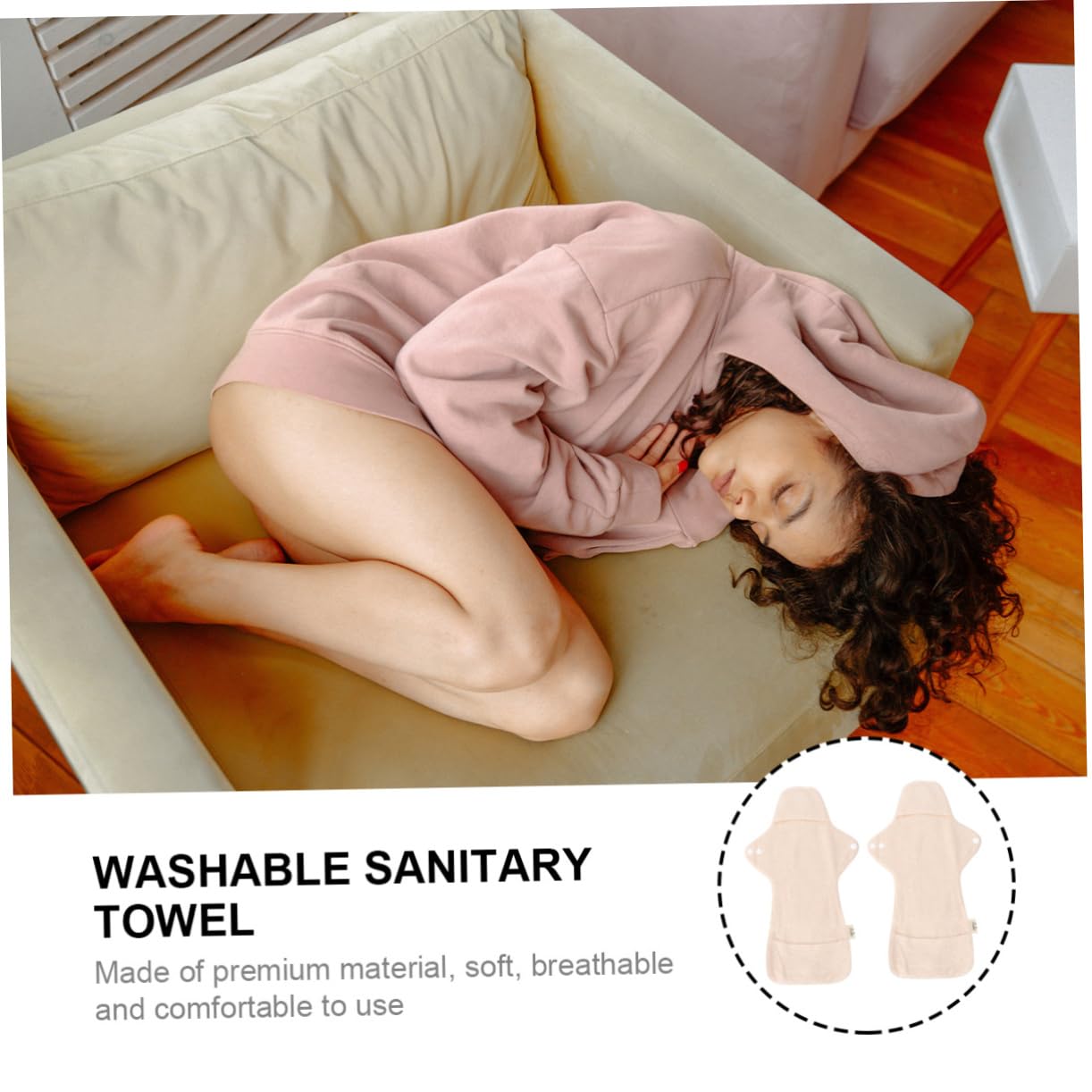 Didiseaon 2 Juegos De Compresas Menstruales Reutilizables Y Plegables De Gran Absorción Lavables Y De Tela Para Viajes (2 Unidades)