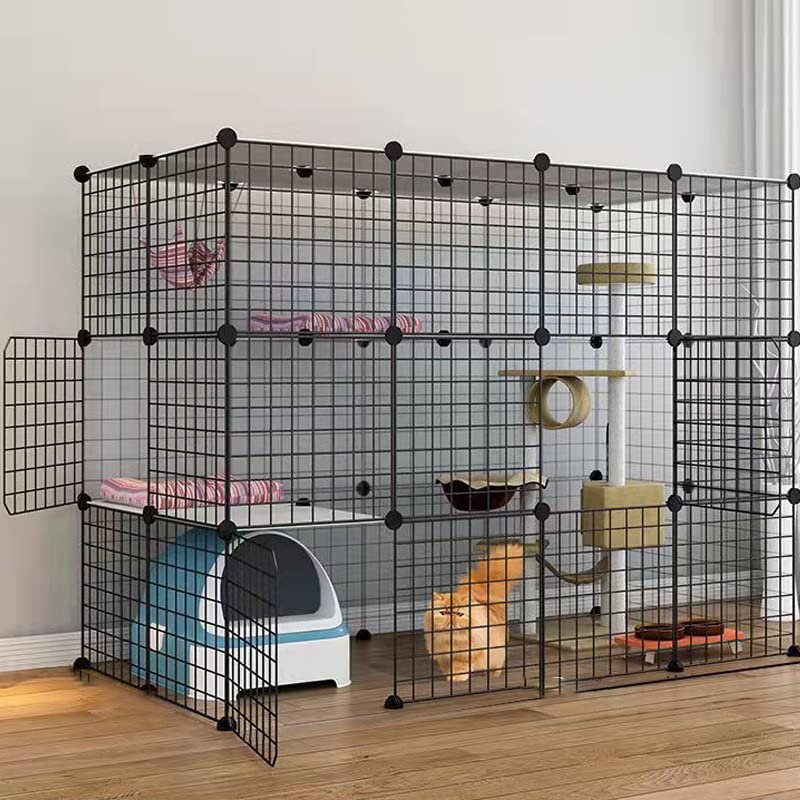 jaulas para perros， Recinto for gatos, jaulas for perros pequeños en interiores, parque for mascotas for gatos, parque for gatos extra grande desmontable, jaula for animales pequeños con puertas(147*7