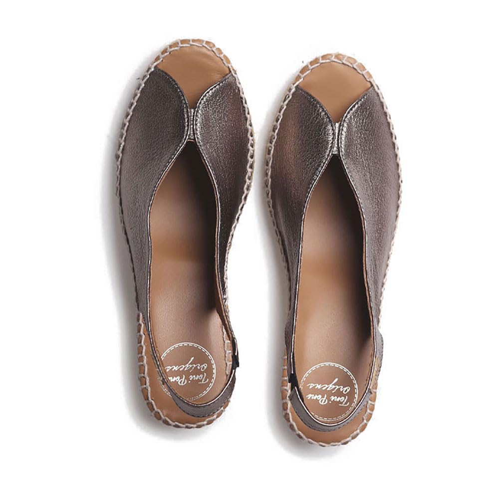 TONI PONS Laila-P - Alpargata de cuña para Mujer Estilo Peep Toe elaborada en Piel.