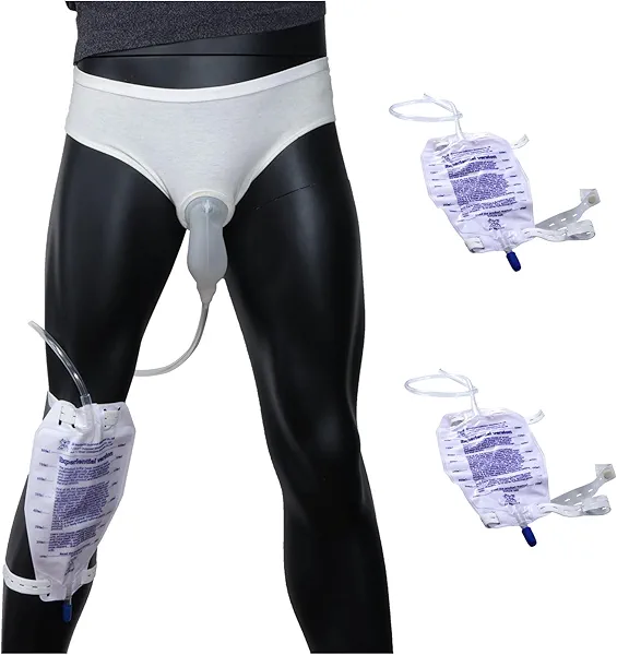 Vojefeb Mens Incontinence Protective Briefs – Includes 3 Urine Bags for Reliable Protection (Large)