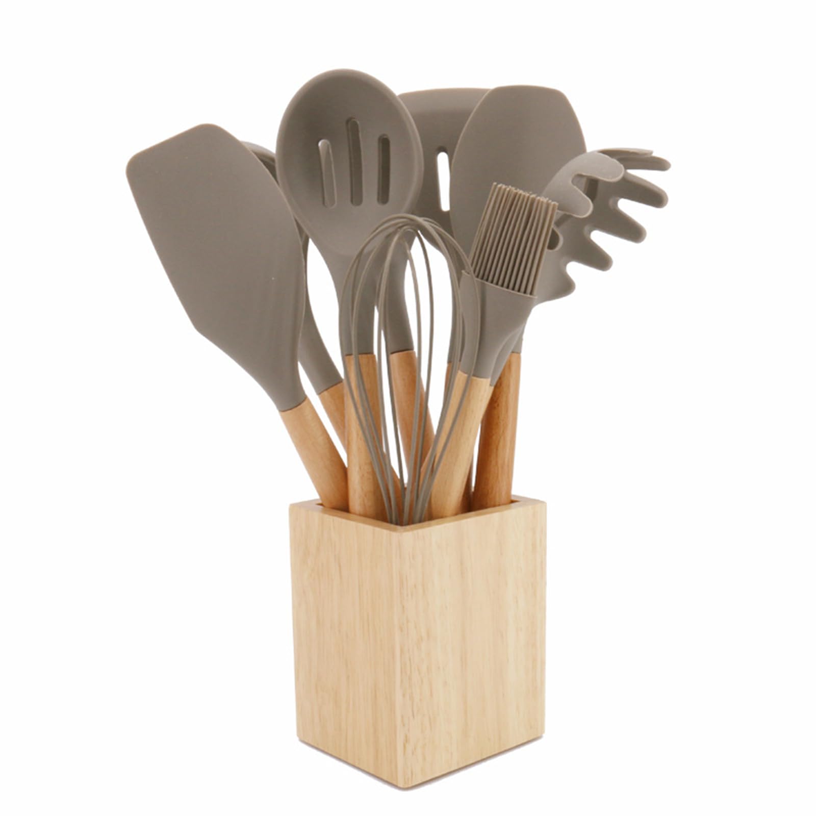 Küchenhelfer Set Silikon, 10 Teiliges Silikon Küchenhelfer Kochbesteck Set, Hitzebeständiger Küchenhelfer Set Mit Aufbewahrungseimer,Gesund & Antihaft Küchenutensilien Set