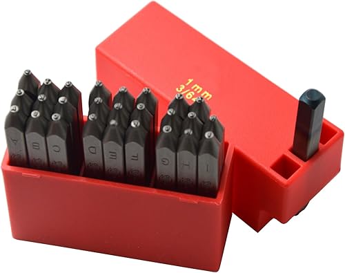 Miniatura 9 de Wokesi Kit de alfabeto de letras mayúsculas de 18" (3mm) de altura, de acero, para timbre a mano, presión, para molde, código, etiqueta, fabricación