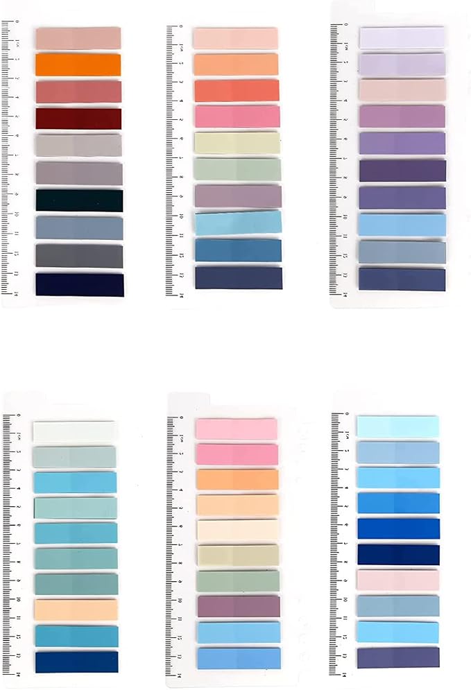 3600 Marque-Pages Adhésifs - 12 Kits, 5 Couleurs, Réutilisables, Transparents, 5x0,4cm - 7