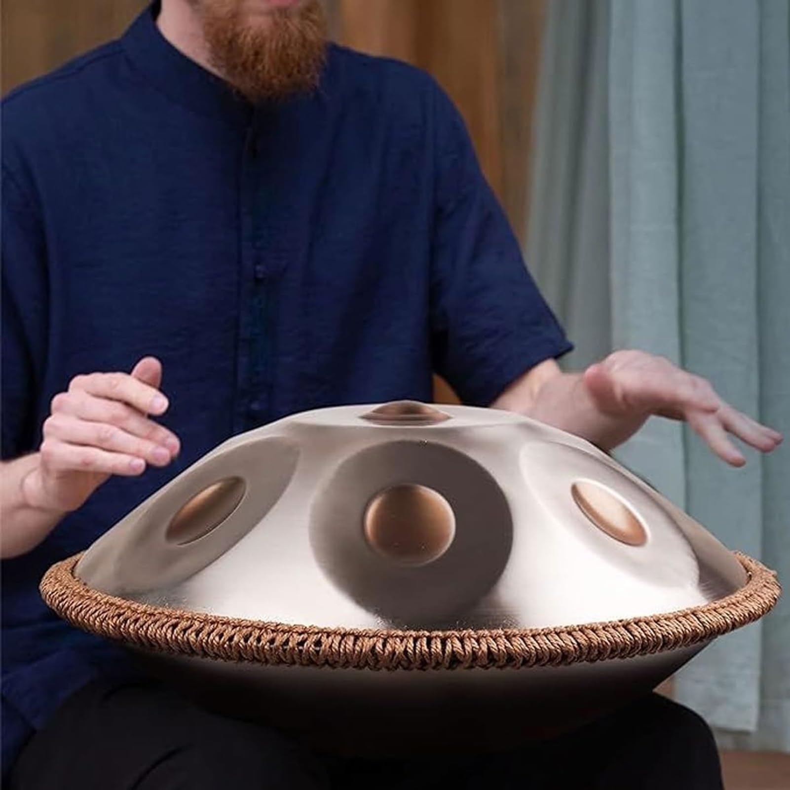 Strumento Handpan Tamburo Handpan Per Adulti, Tamburo In Acciaio Hand Pan, 22 Pollici In Re Minore Curdo, 9/10/12 Note, Strumento A Percussione Handpan In Acciaio(Dark purple,440HZ/9Note)