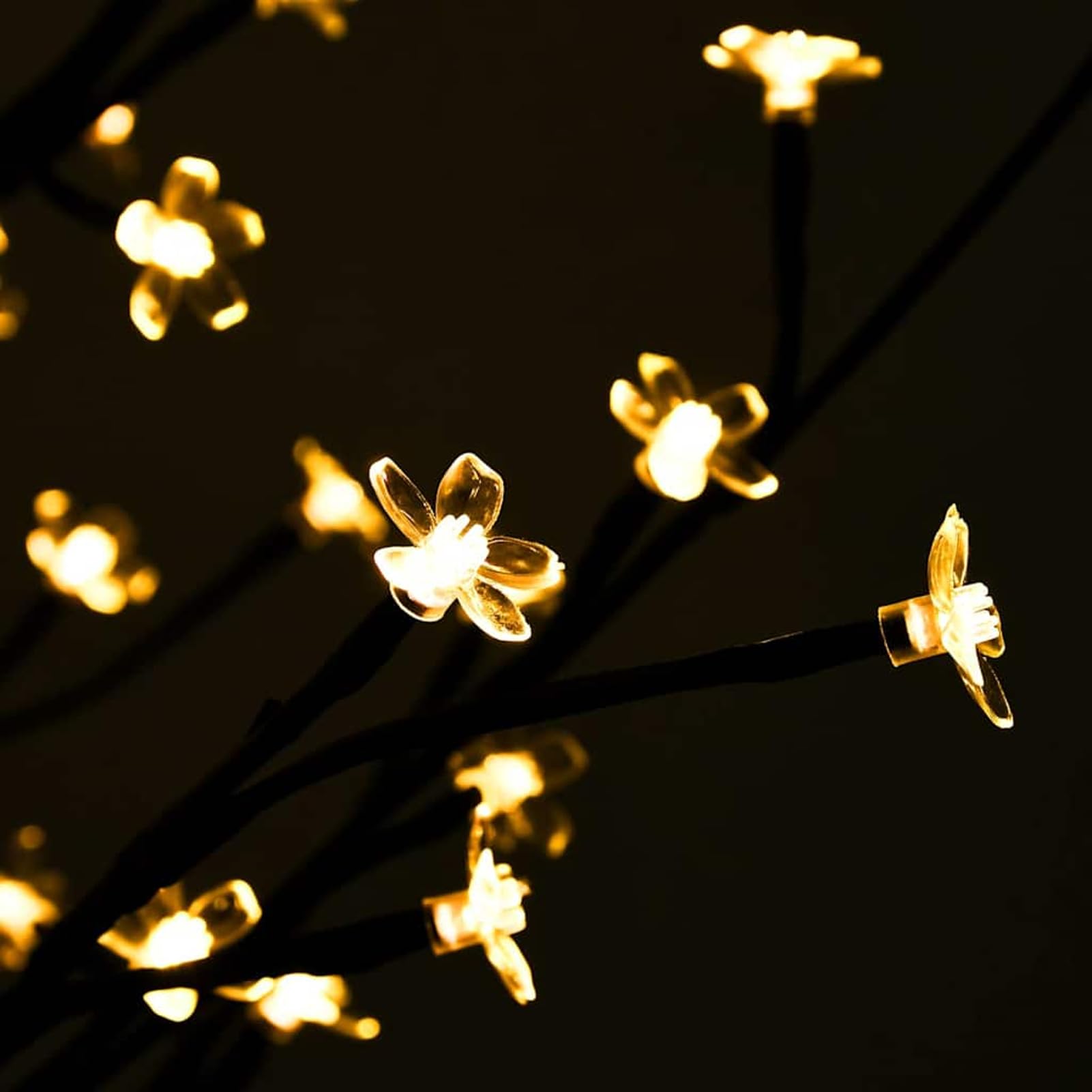 Árbol LED Flor de Cerezo Blanco cálido 672 Luces 400 cm con Base de Acero para Exteriores e Interiores