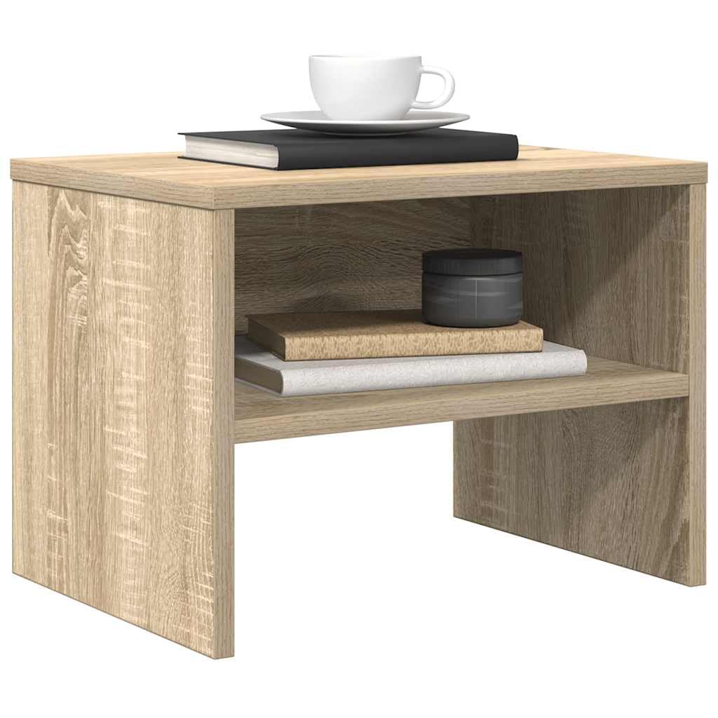 Klassischer Nachttisch aus Holzwerkstoff mit offenem Staufach - Robuste und vielseitige Beistelltruhe für Wohnzimmer als Couchtisch, einfach zu reinigen und mühelos