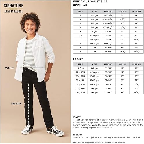 Miniatura 4 de Signature by Levi Strauss & Co. Gold Label Jeans ajustados sin cierre para niños