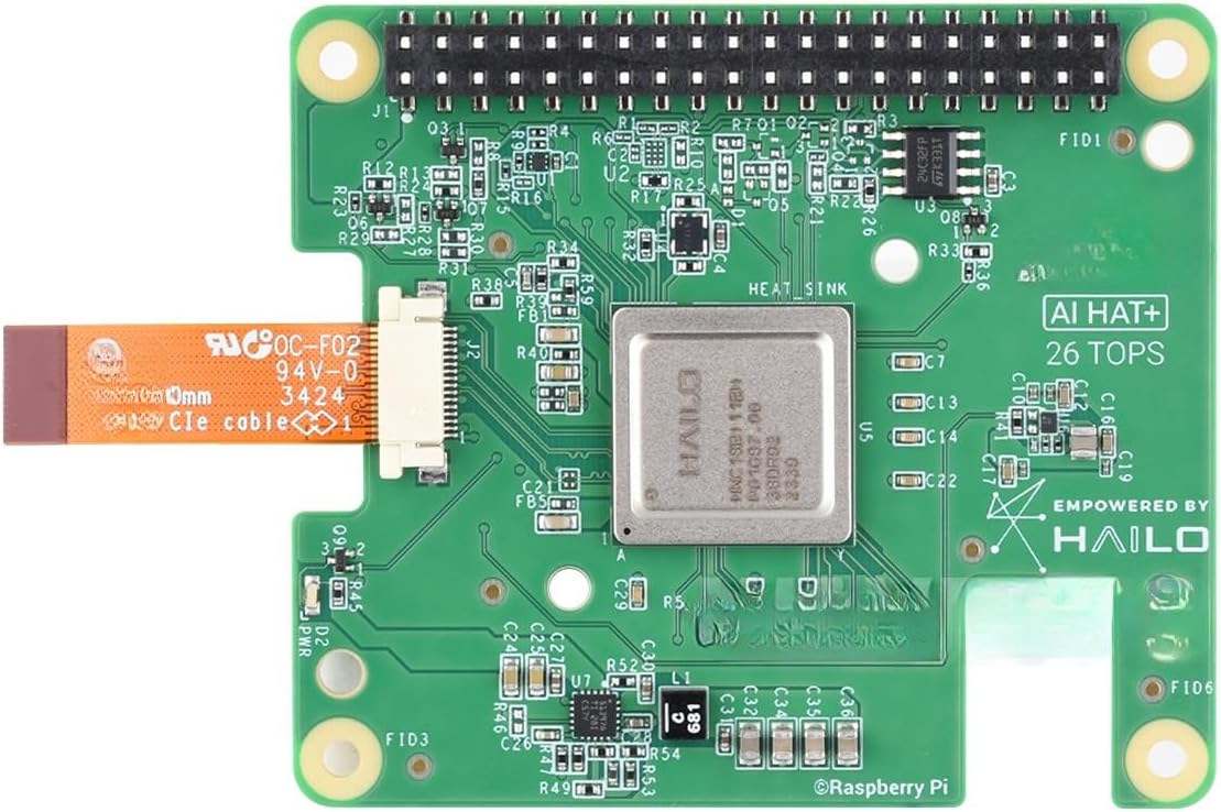 TUOPUONE Official Raspb Pi AI HAT+(26 Tops), Build-in Hailo-8 AI Accelerator to Quickly Build A Wide Range of AI-Powered Applications