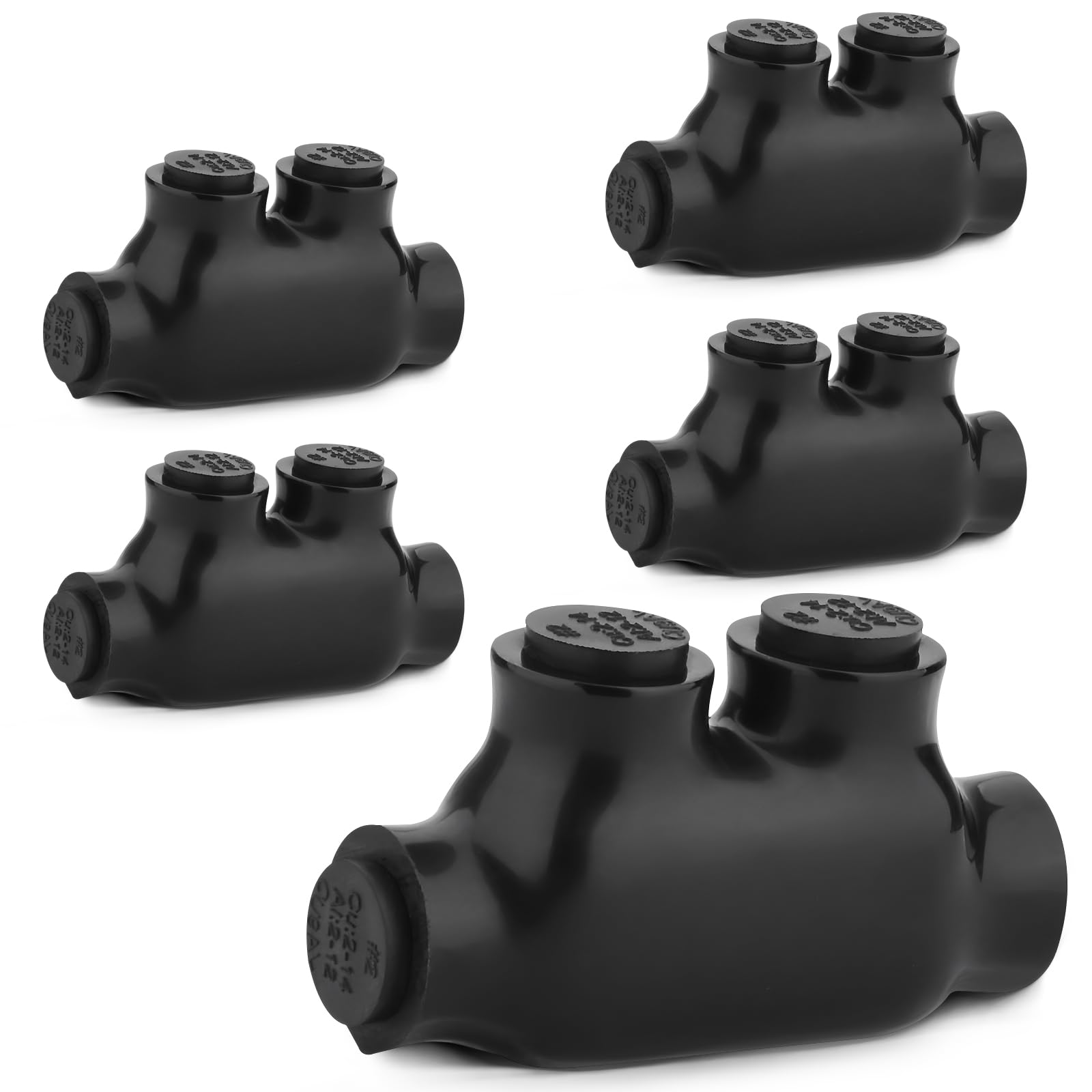 Conector de empalme aislado, 2-14 AWG, conectores de alambre de aluminio a cobre, empalmadores de cable de entrada en línea, conectores de cable hexagonales ranurados de 5/32 pulgadas (paquete de 5)