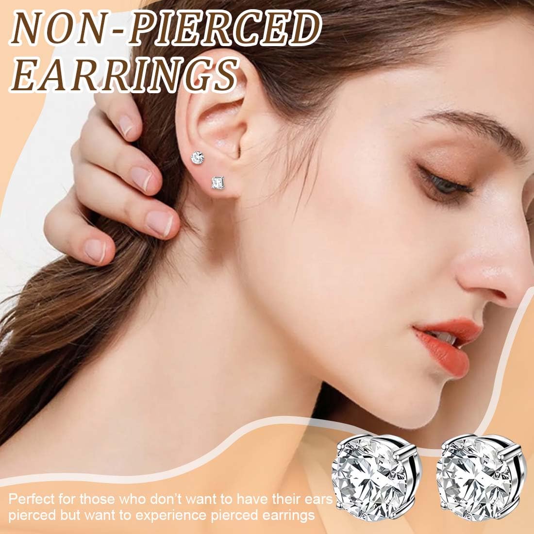 IKOPFLN 6 Paia 6mm Orecchini Magnetici Uomo, Orecchini Finti Uomo, Orecchini Senza Buco