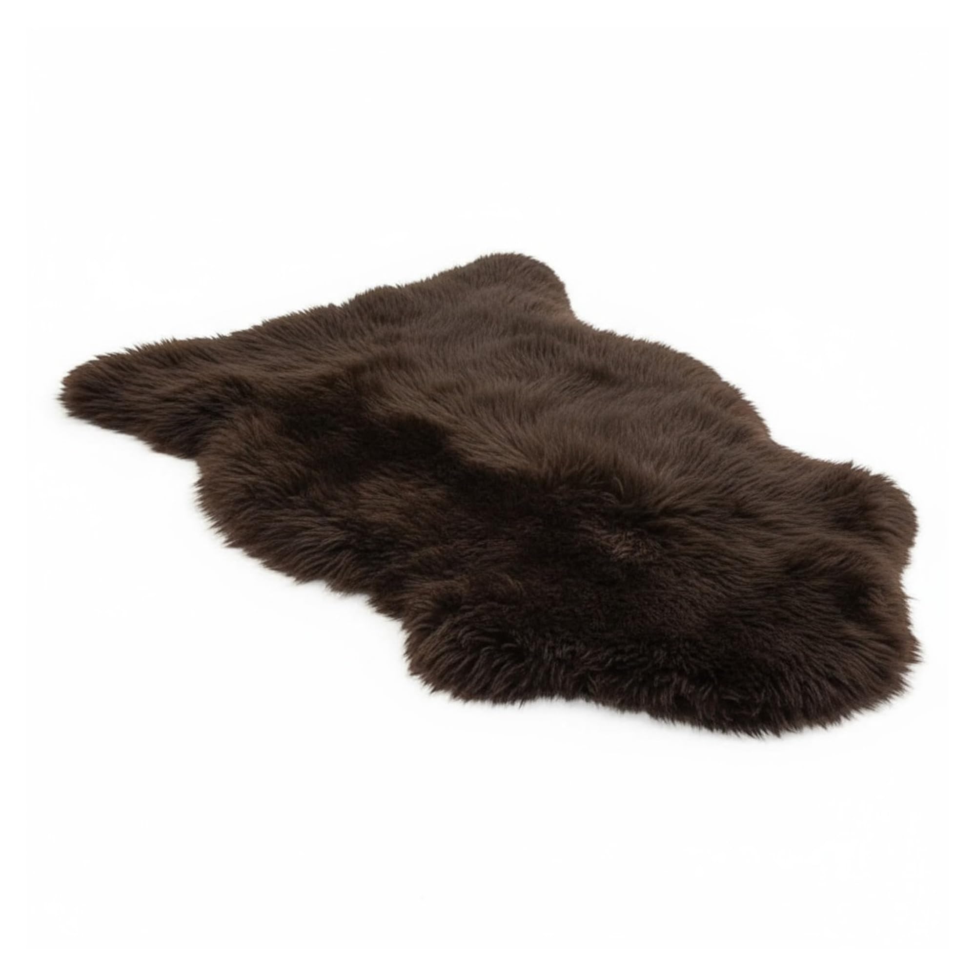 Luxury Genuine Sheepskin Rug – 100% Real Wool Natural Soft Silky Fluffy Hide, Premium Sheepskin Throw for Bedroom, Sofa or Floor, Warm & Breathable Home Décor Accent (90 x 60 cm) (Chocolate)