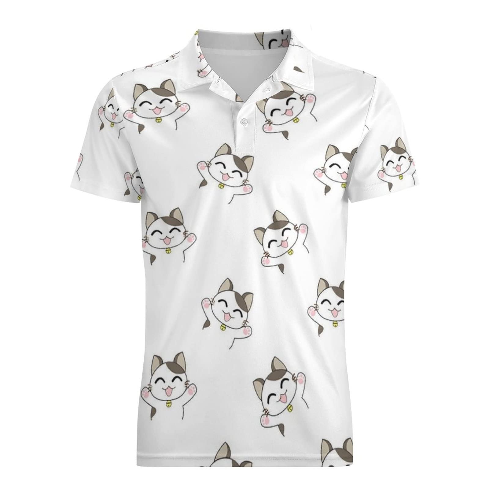 Amazon.co.jp: ポロシャツ 半袖 メンズ POLOシャツ かわいい 幸運な猫 