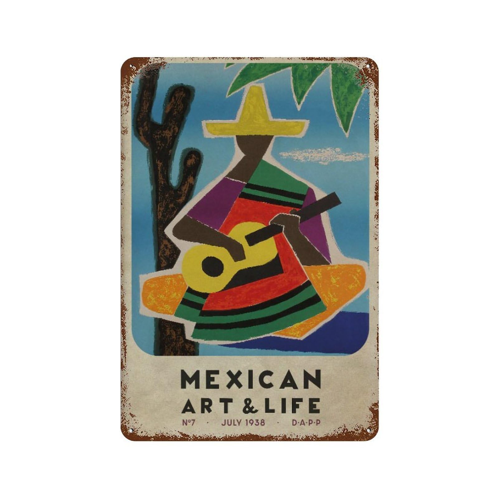 xiaoxiaoshen Vintage Mexican & Life Magazine Mexico Wall Decor Art Metal Tin Poster Modern Home Decor Art Home Bar Shop Decorations Vintage Sign 30x20cm