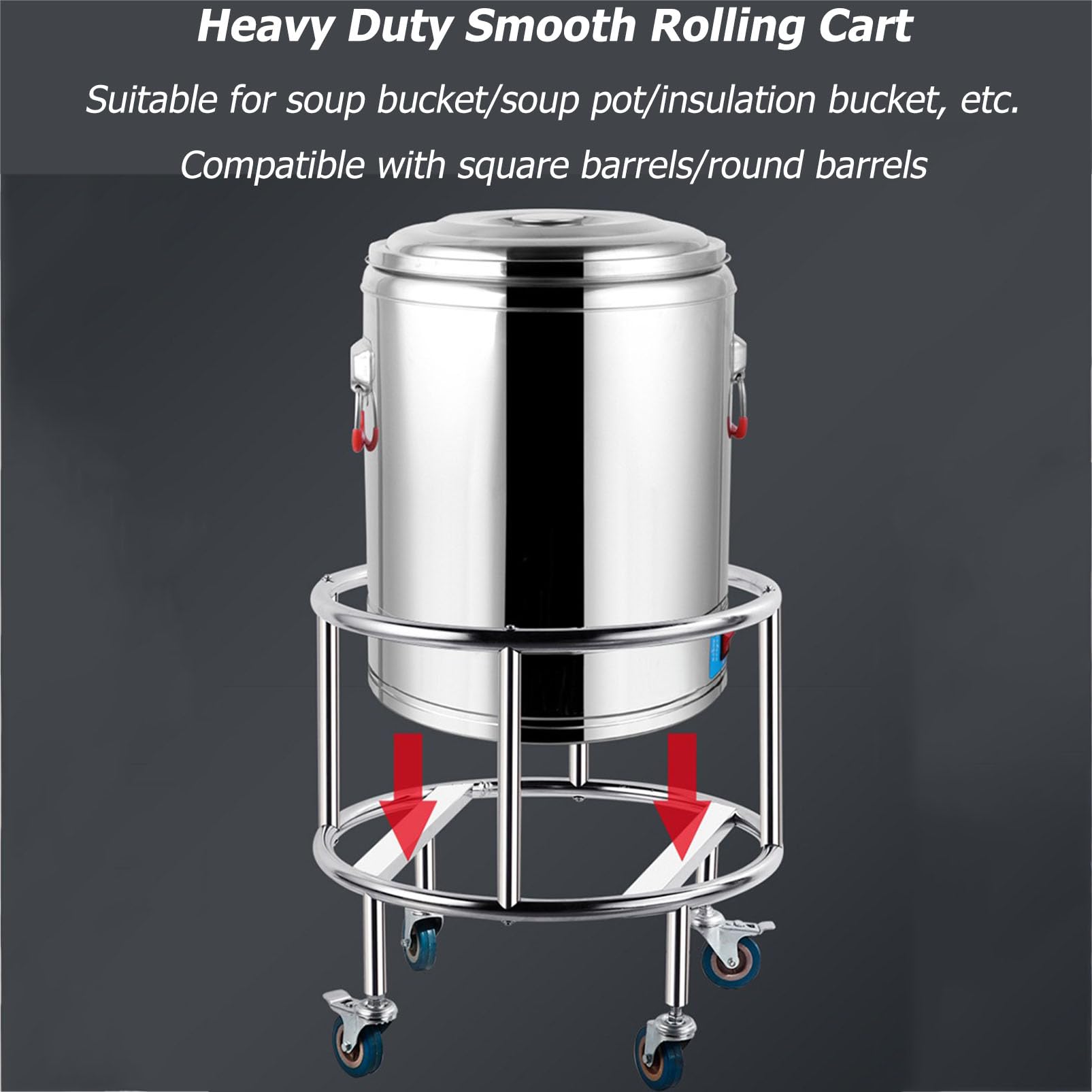 Carrello Mobile Robusto in Acciaio Inox – Base Multifunzione per Barili e Friggitrici, Piattaforma Rimovibile per Garage e Uso Commerciale