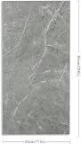 10 piastrelle da parete grandi in PVC per bagno, piastrelle da parete grandi in PVC, 60 x 30 cm, colore grigio chiaro - 3