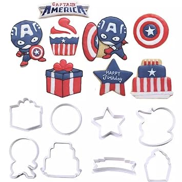 Captain America Cookie Cutter Set of 8 PCS