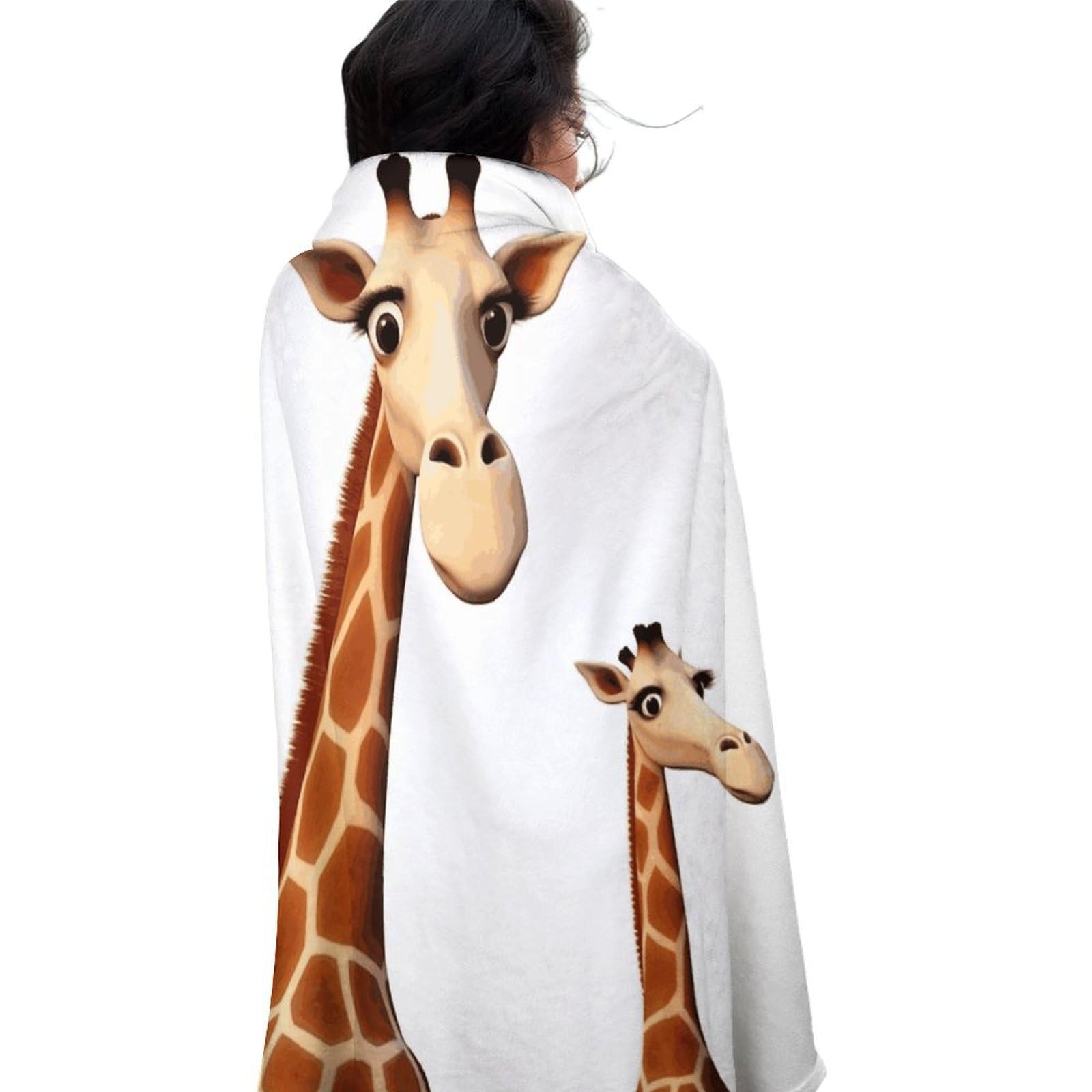 Couverture ronde girafe grand format 150 cm jeté de plage