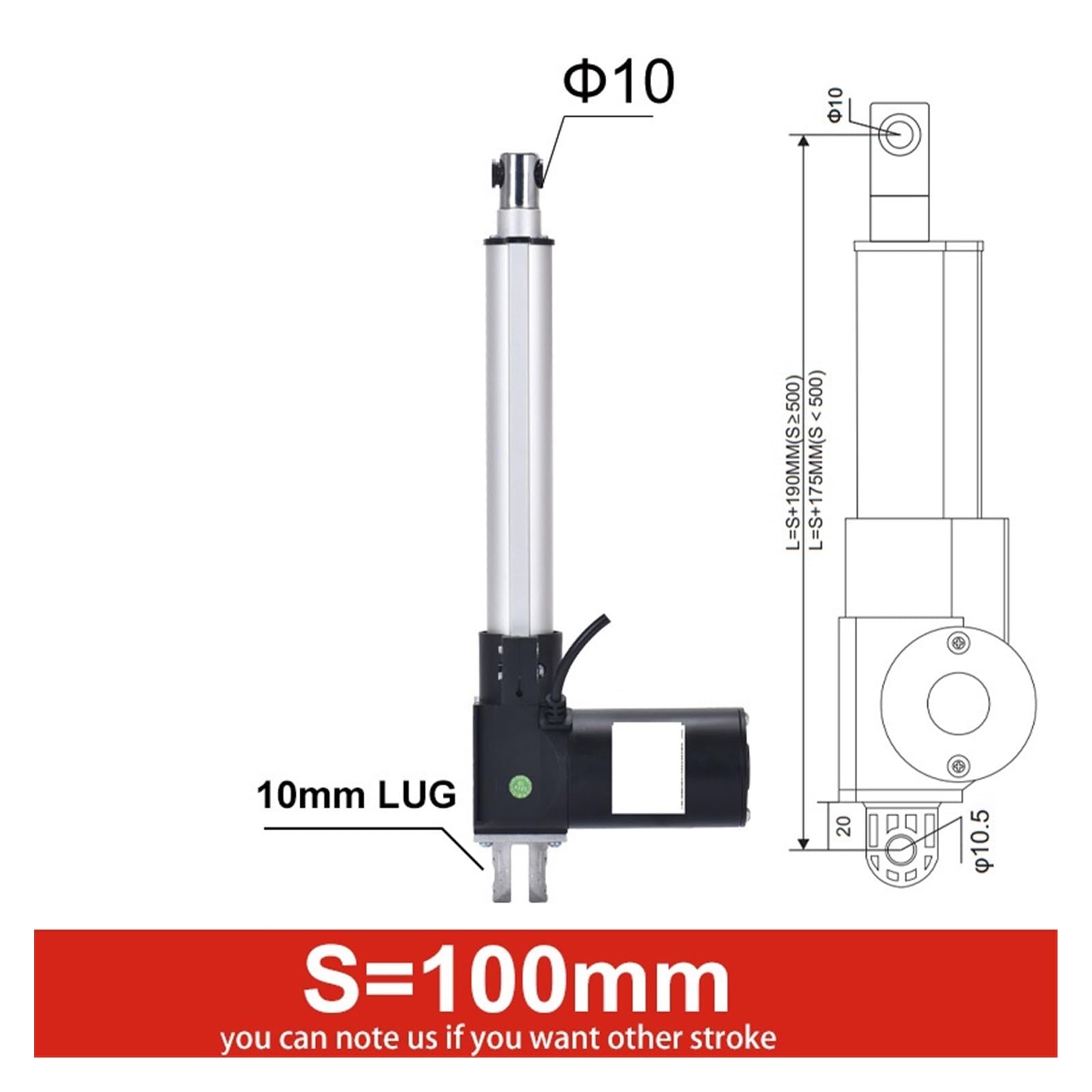 100mm 24V Slag Elektrische Lineaire Actuator, High Duty 750N Rechte Lijn Actuator 683775714 100mm 24V Slag Elektrische Lineaire Actuator, High Duty 750N Rechte Lijn Actuator 683775714