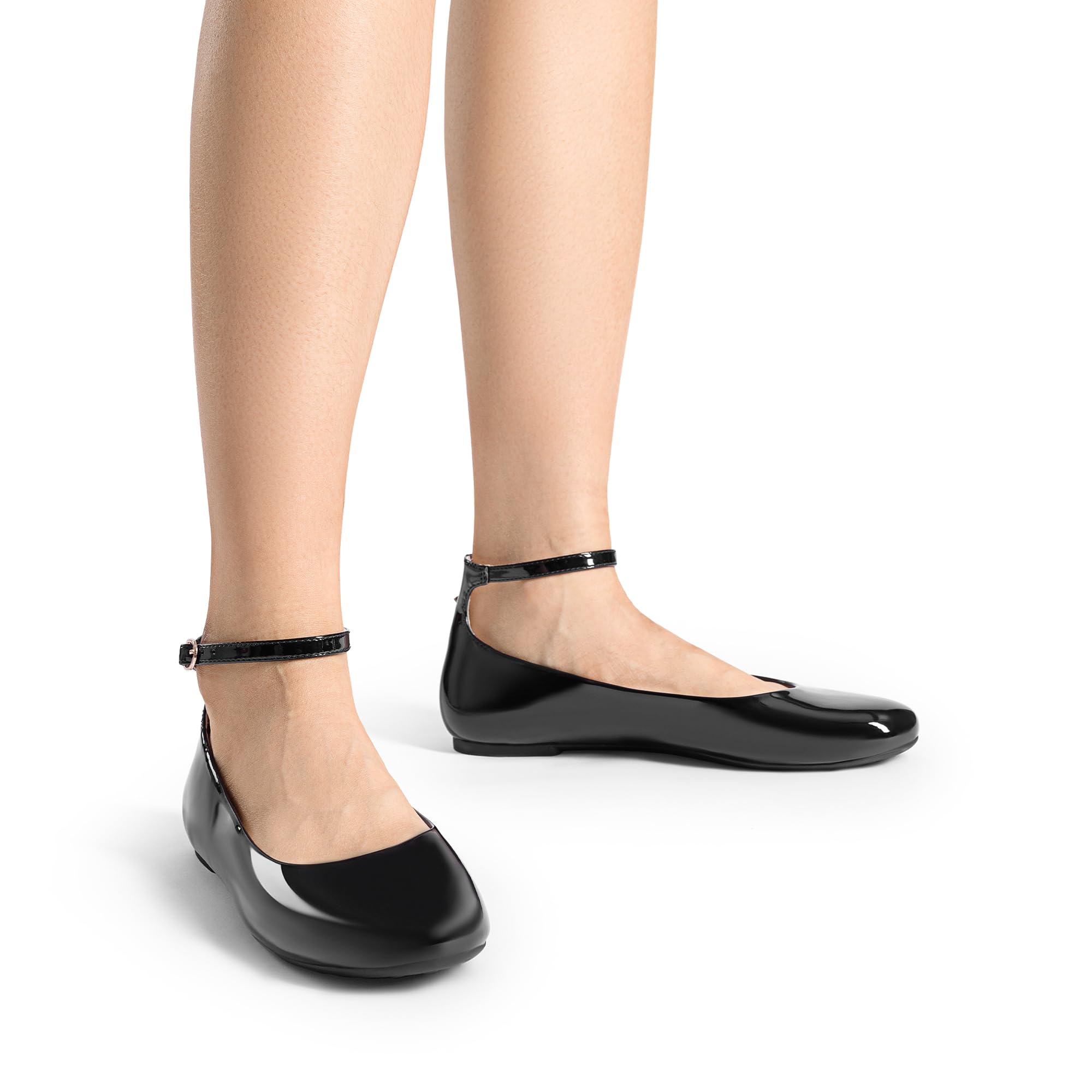DREAM PAIRS Bilarinas Mujer Zapatos Comodos Planos Clasico con Correa Tobillo