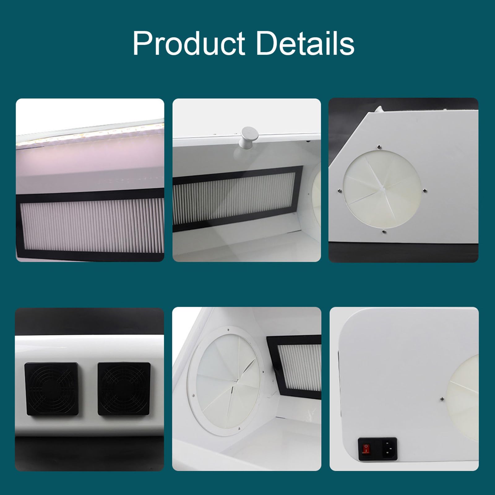 Lab Sandblaster - Gabinete de chorro de arena con luz, ventilador doble integrado, ventana grande, libera polvo y chorro de arena