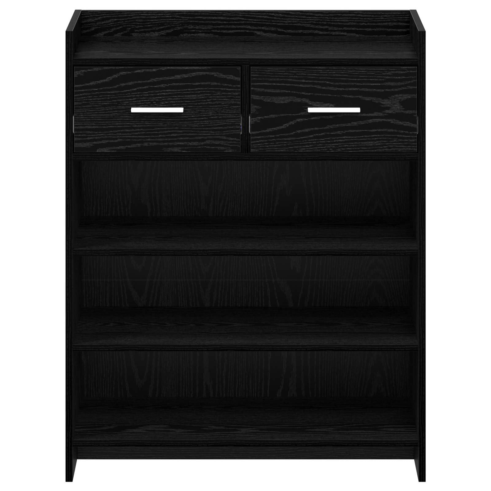 Inżynieryjna drewniana szafka na buty 73,5 x 36 x 92 cm czarna dąb