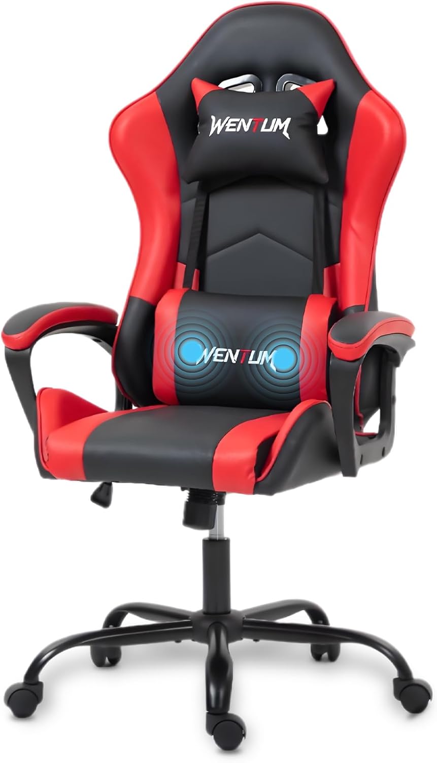 Gaming Chair Leather Ergonomic Computer Chair for Adults - High Back