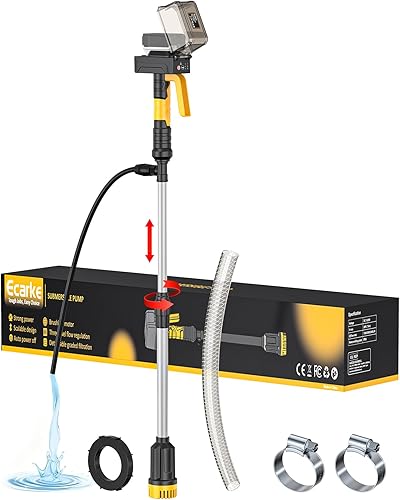 Vista 10 de Bomba de transferencia de agua inalámbrica sin escobillas de 840 GPH compatible con Makita 18 V (solo herramienta), apagado automático, elevación