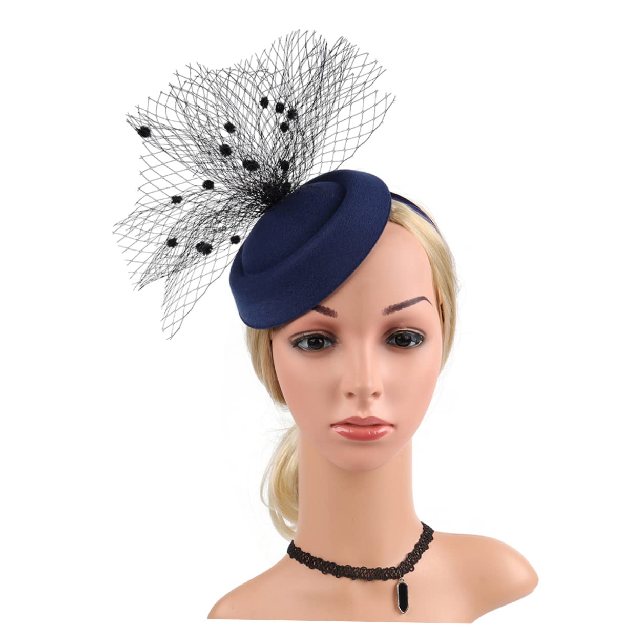 minkissy 5pezzi Fascinator Cappello per Cerimonie e Fascia per per Matrimoni Cocktail e Tea Party