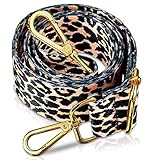 Breiter Schultergurt Leoparden Muster Ersatzgürtel Schulterriemen Taschengurt Verstellbare Umhängetasche Gurte für Damen Handtaschen (Schwarz)
