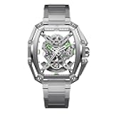 Z Series Hunter Automatic Mechanical Watch, in-House Caliber CD-07, BThree-Layered Octagonal Tonneau, Tapered H-Link Steel Bracelet, Waterproof Timepiece Gifts for Men and Women, Silver