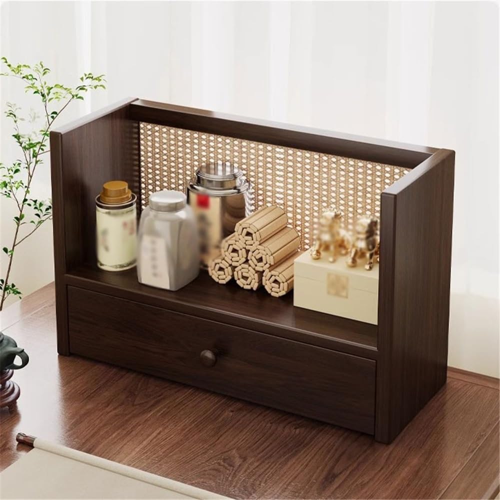 Estantería pequeña Organizador de archivos de escritorio de madera, con estante de almacenamiento de un solo cajón, organizador apilable multiusos, for la oficina de la escuela en casa Estante de exhi