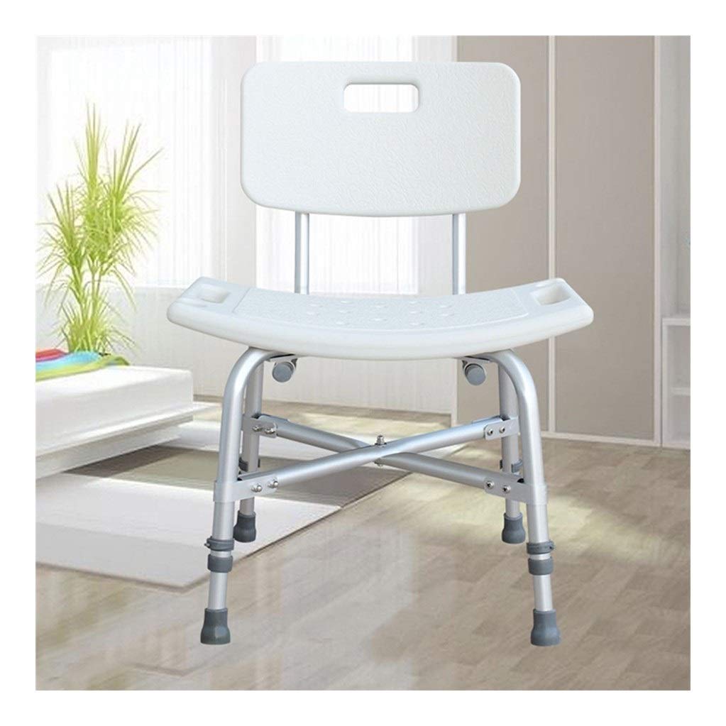 Tabouret de douche réglable en alliage d'aluminium avec assise épaissie pour adulte et handicapé