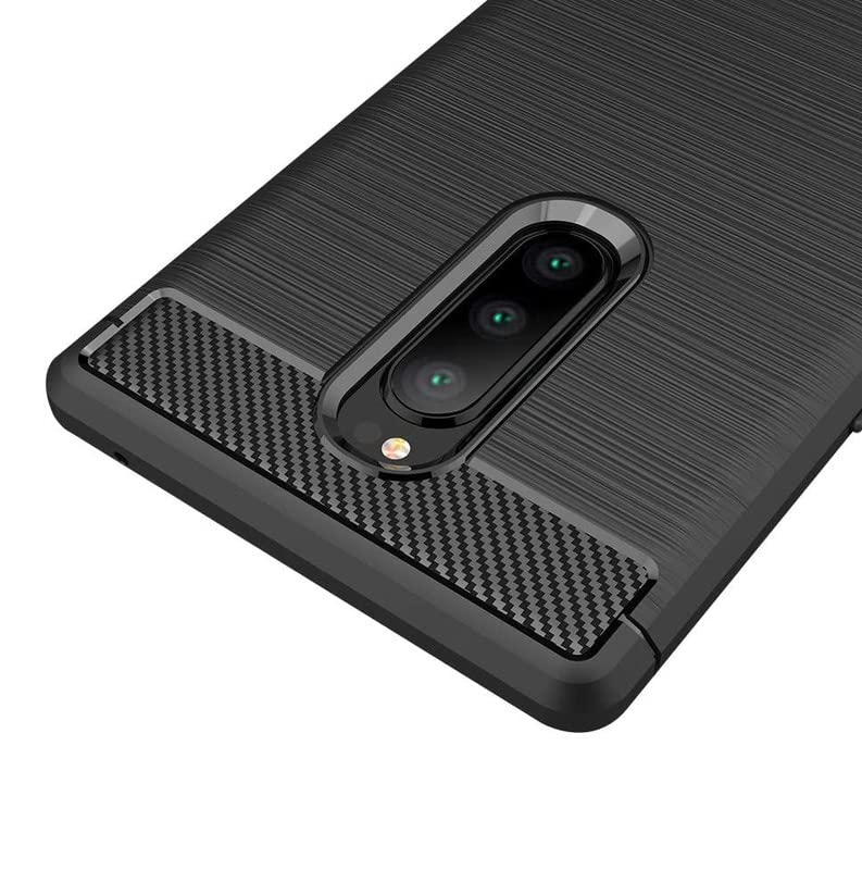 Image of NPRC Hybrid Ultra Slim Protective Case TPU Non-Slip Carbon Fiber Texture Shockproof Case Cover for Sony XZ4 - Black