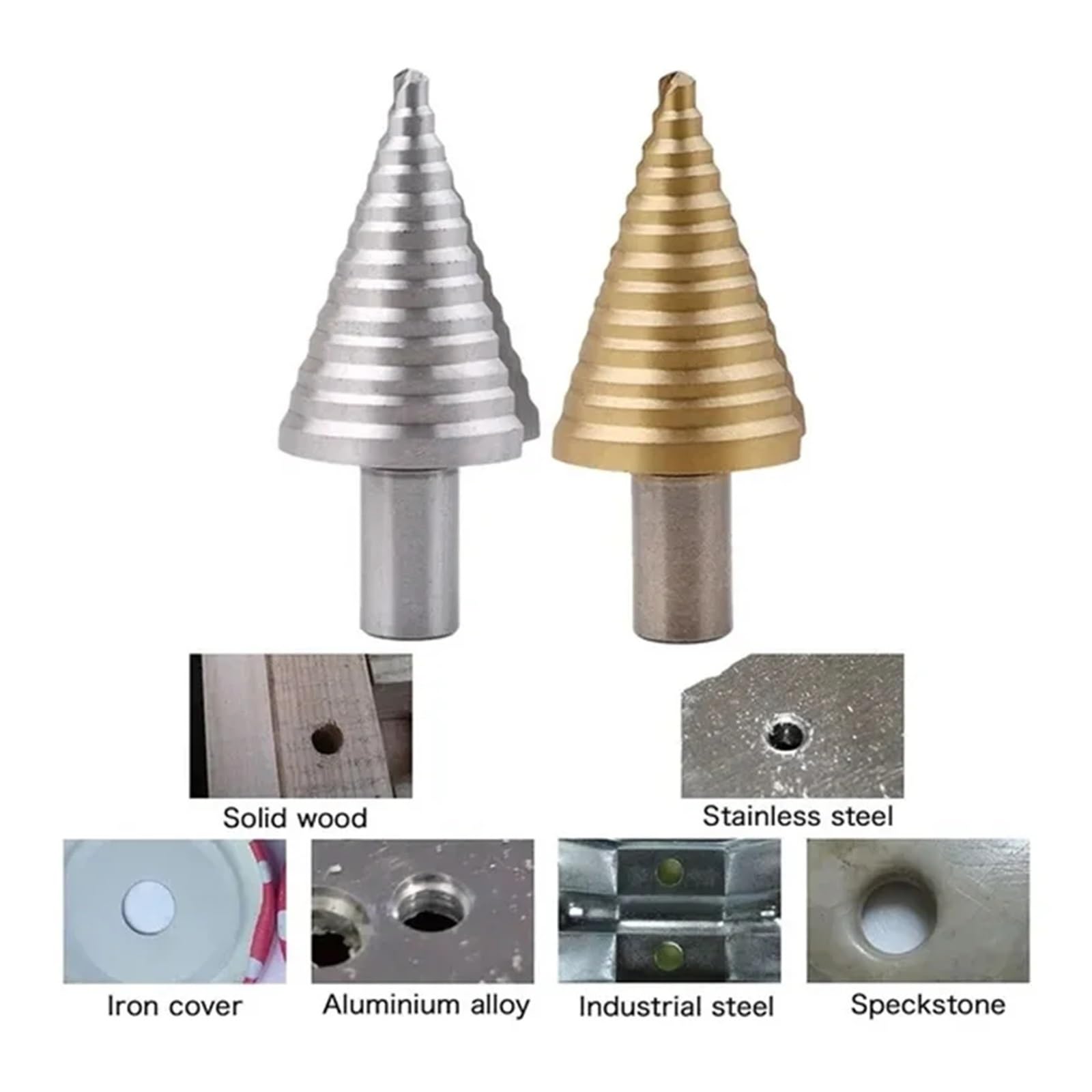 Spiralne rowkowane wiertło stopniowe, 2 szt. Wiertła do metalu 5 35 mm wiertło stożkowe stopniowe, proste z powłoką TiN