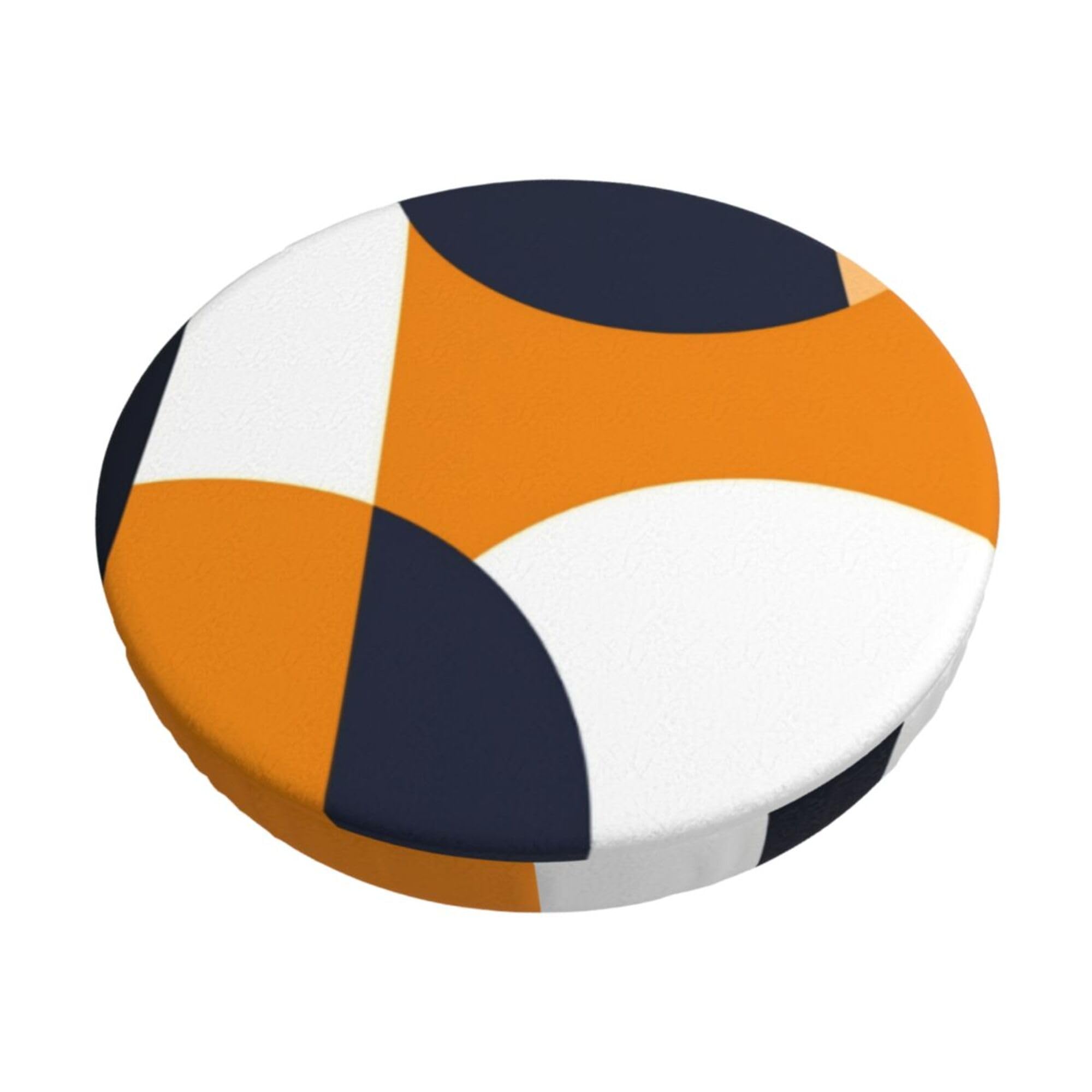 Velvet Round Stool Covers, 3 Layers Stool Covers Round with Thin Pad, Orange Minimalist Geometric Bar Stool Covers Round Washable Bar Stool Seat Covers for 12-14" Round Barstool